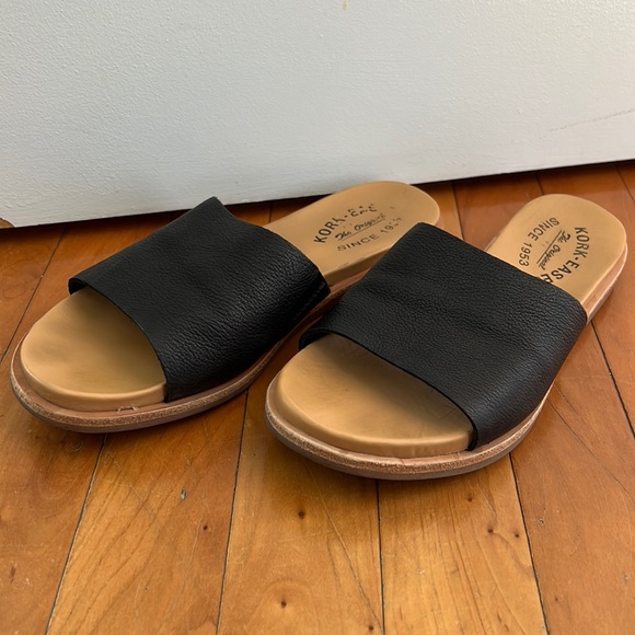 KorkEase Shoes Kork Ease Black Leather Slide Sandals 7 Poshmark